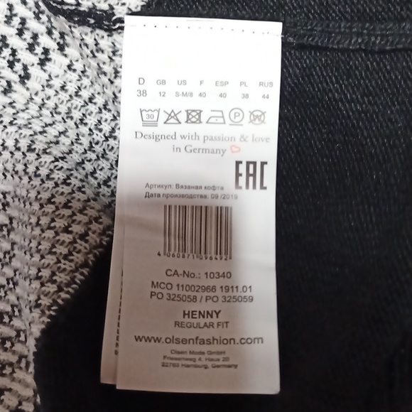 Olsen Henny Open Front Wool Yarn Cardigan Sweater Golden Glam S M - Picture 12 of 16